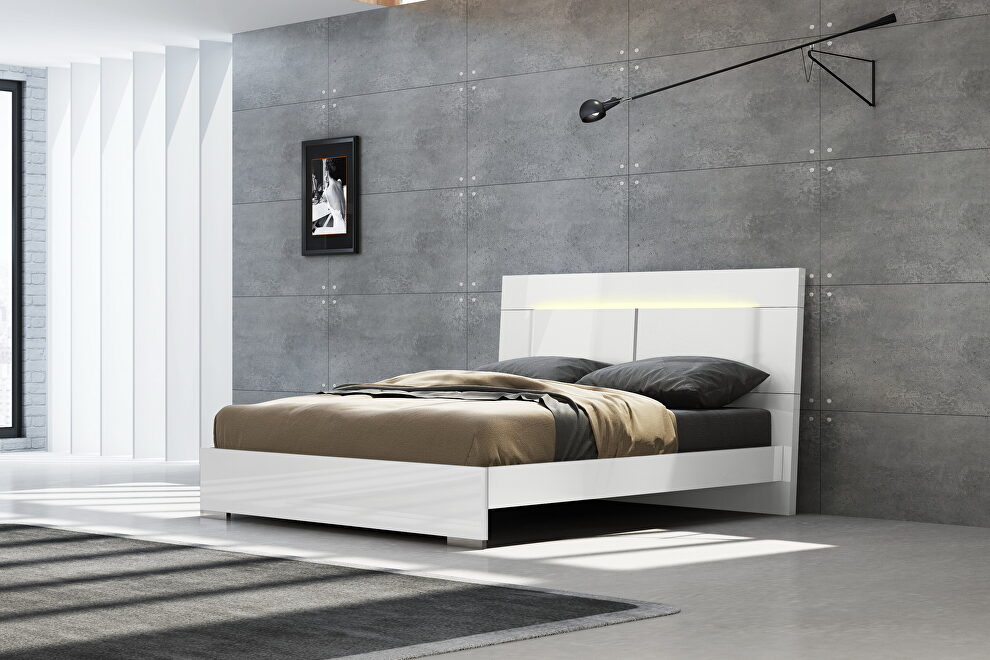 Bed king, high gloss white by Whiteline 