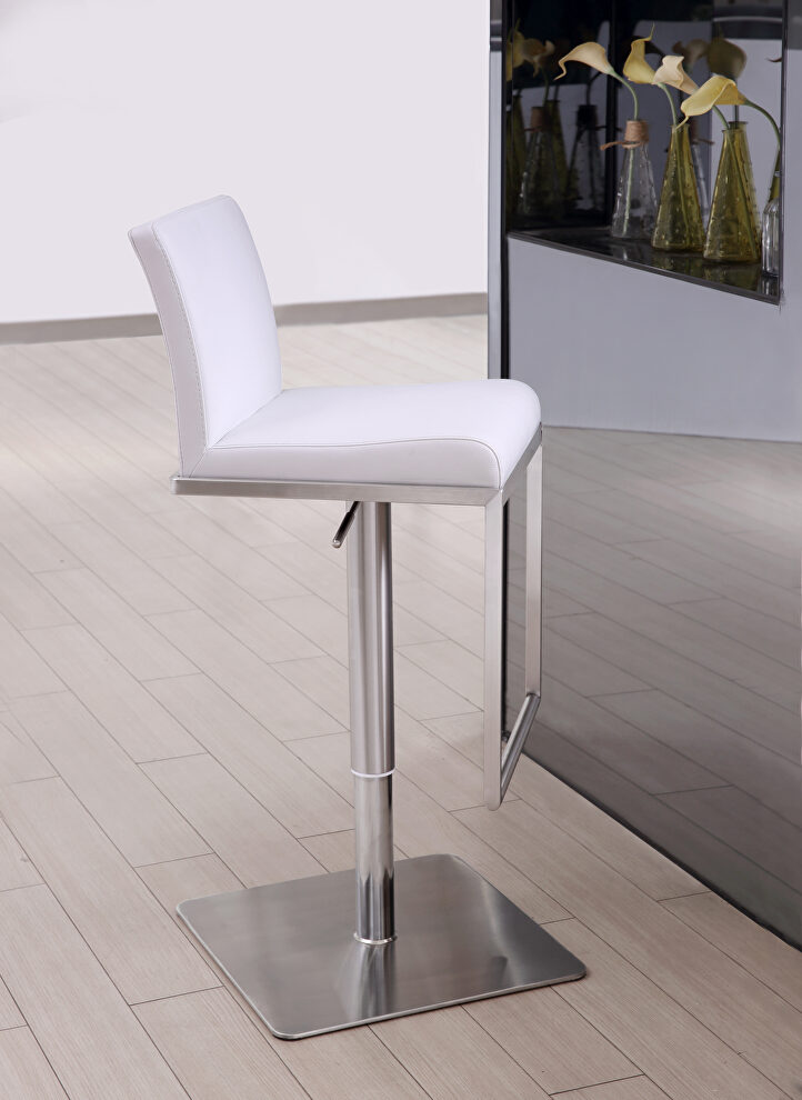 Clay barstool white adjustable height by Whiteline 