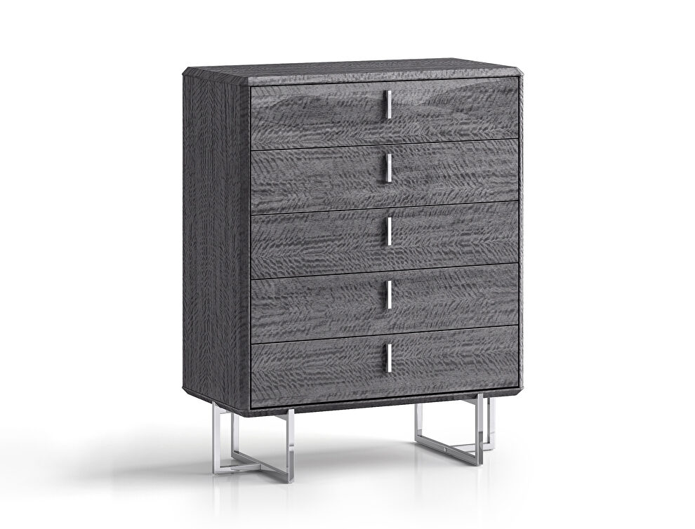 High gloss gray chest w/ drawers by Whiteline 