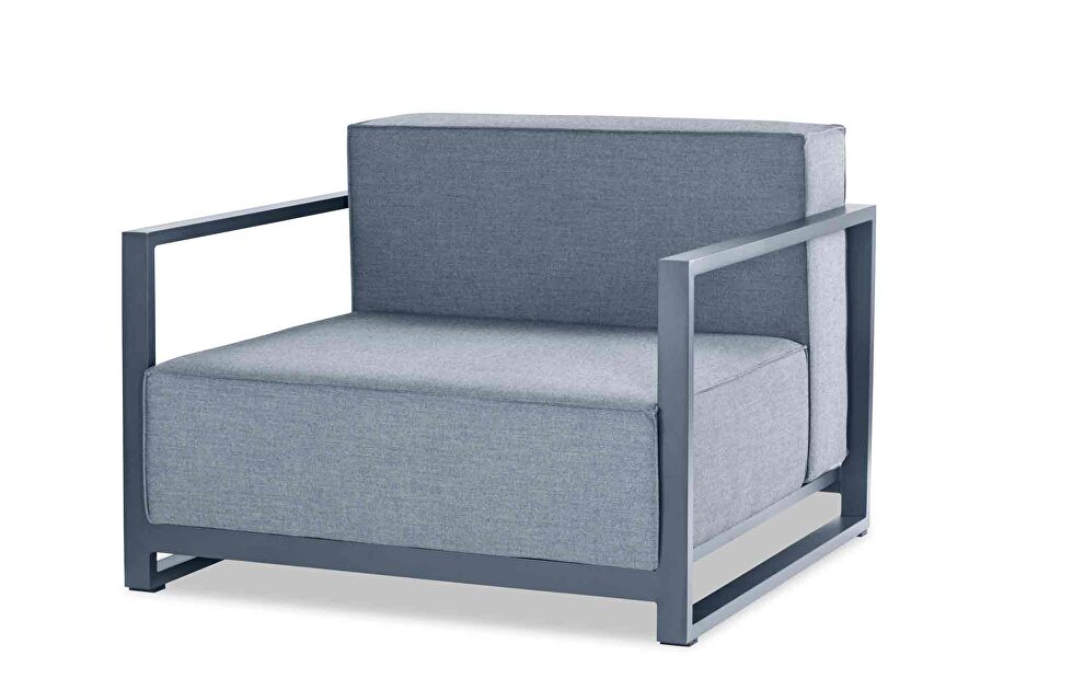 Sensation indoor/outdoor gray chair with arms by Whiteline 