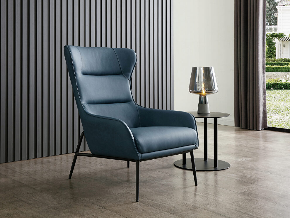 Wyatt leisure chair, blue faux leather by Whiteline 
