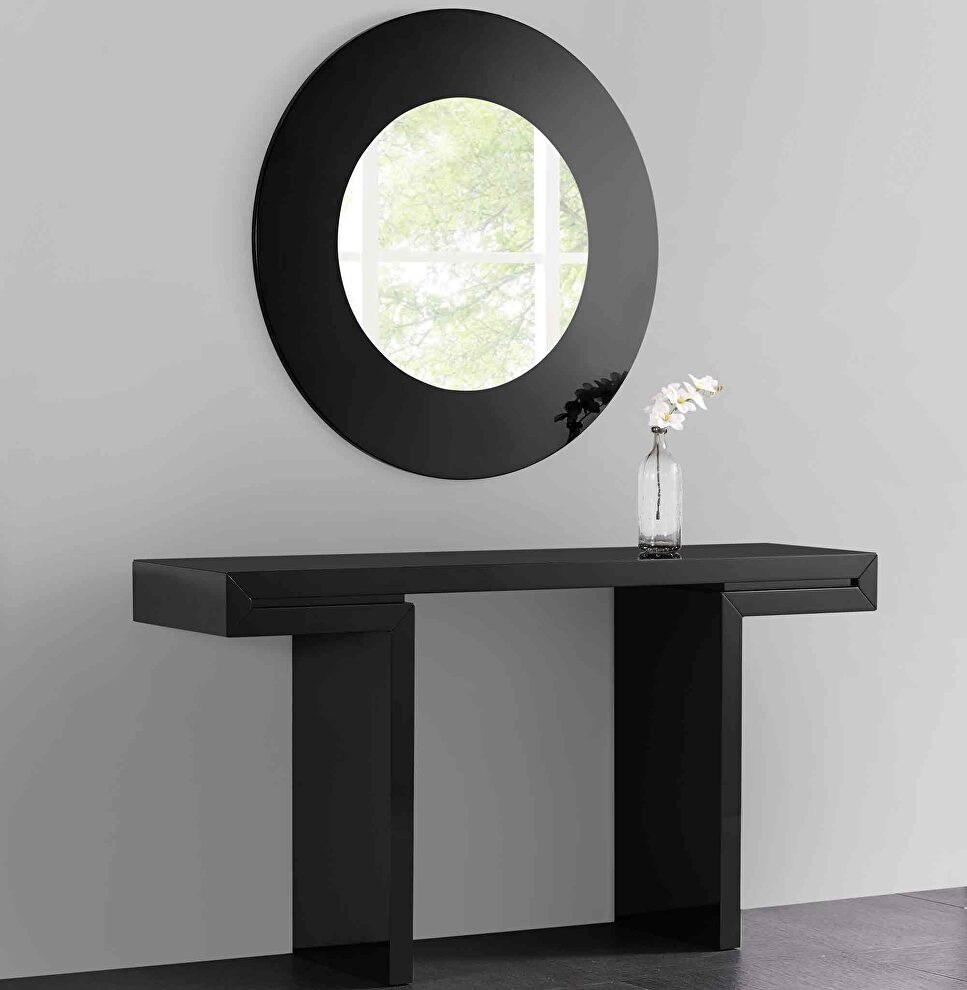 Delaney console in high black gloss lacquer by Whiteline 