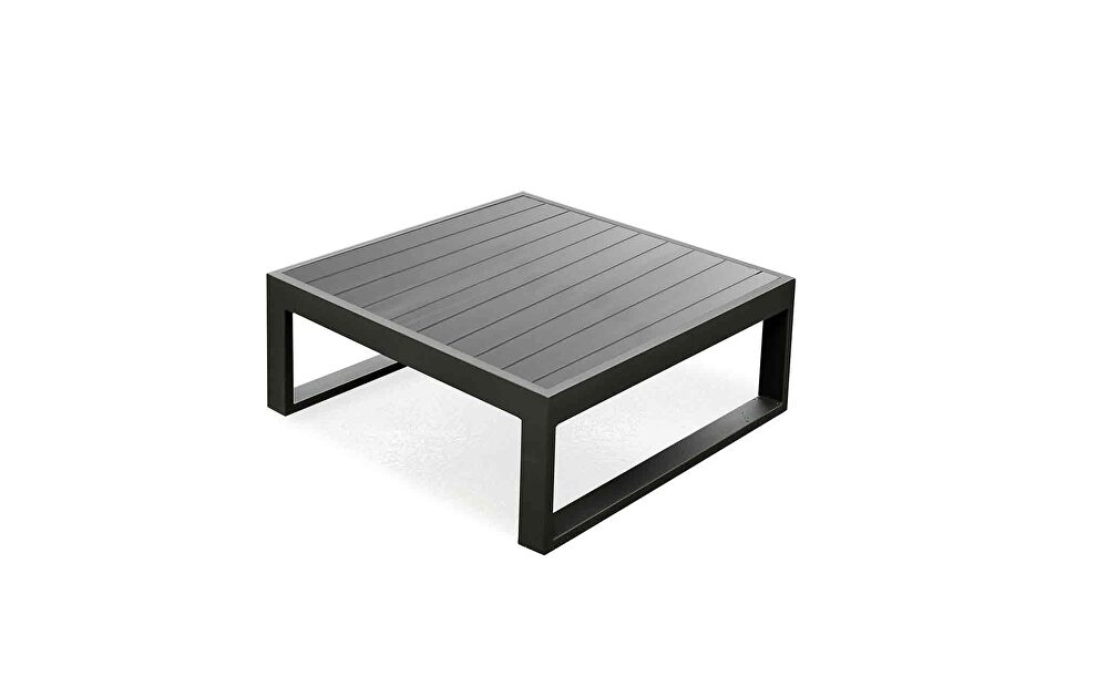 Caden indoor/outdoor coffee table, gray aluminum slats top by Whiteline 