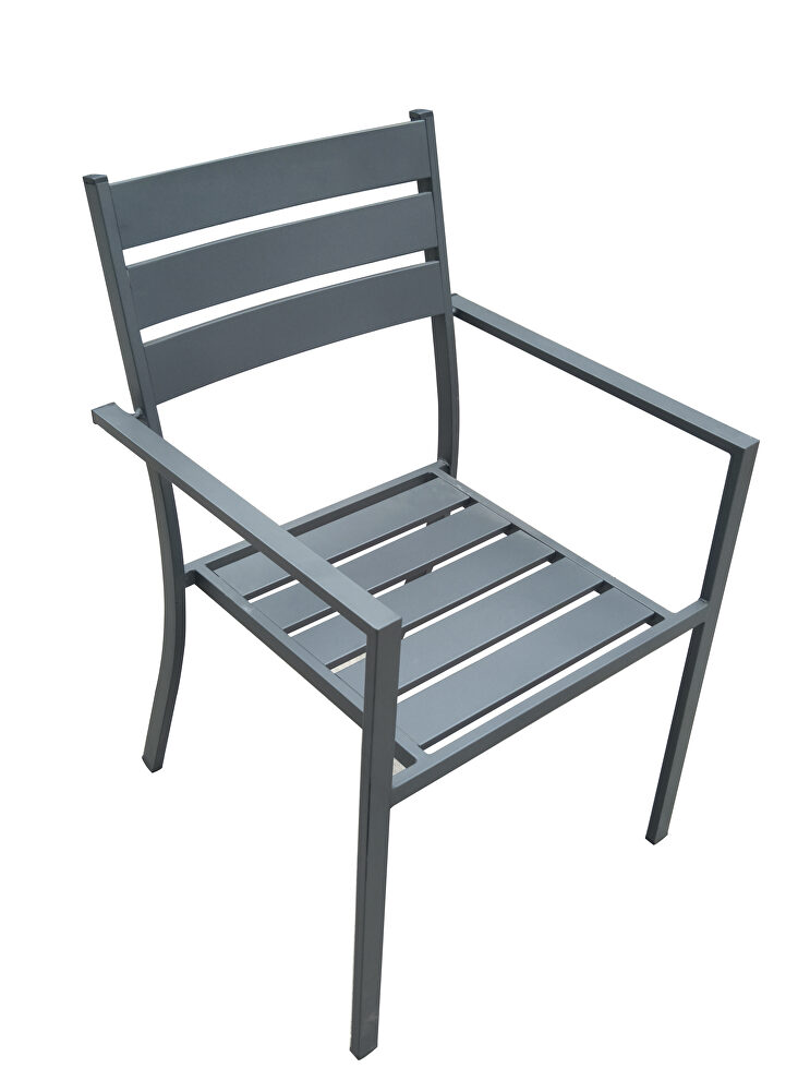 Denver outdoor gray dining armchair set of 4 by Whiteline 