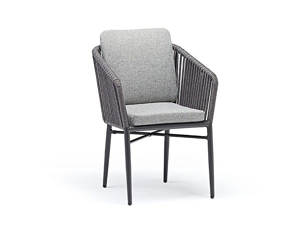 Aluminum powder-coated finish frame outdoor dining chair by Whiteline 