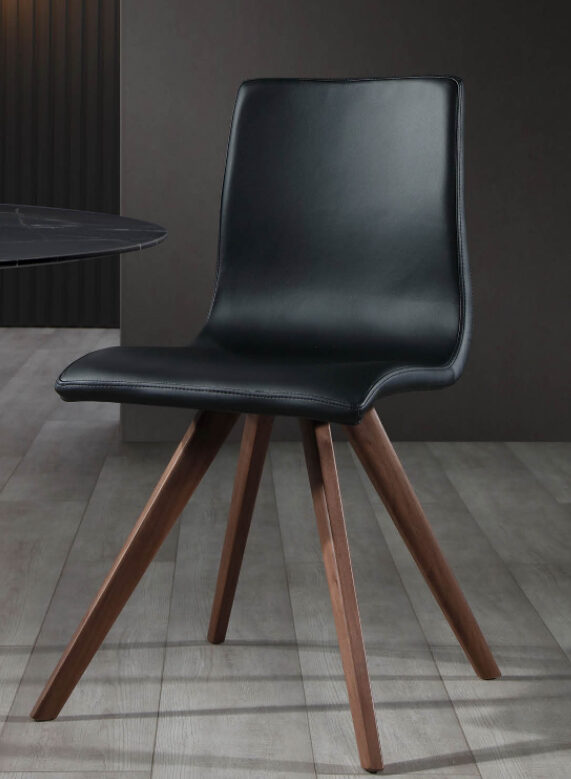 Olga dining chair black faux leather by Whiteline 