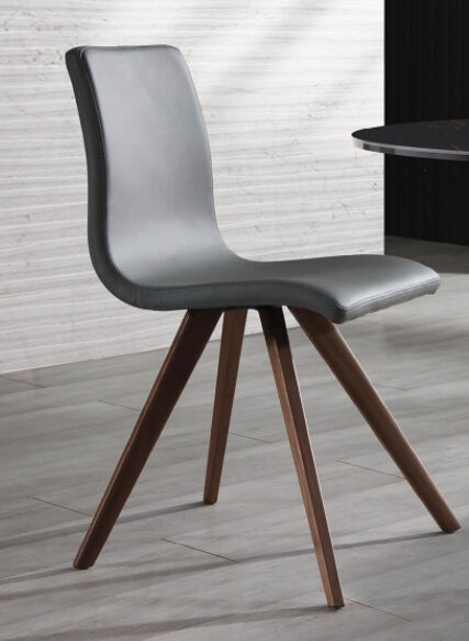 Olga dining chair gray faux leather by Whiteline 