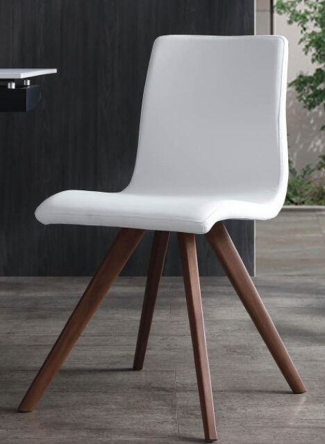 Olga dining chair white faux leather by Whiteline 