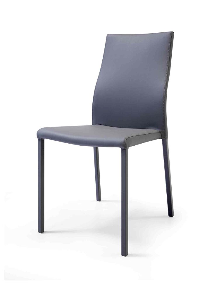 Ellie dining chair gray faux leather by Whiteline 