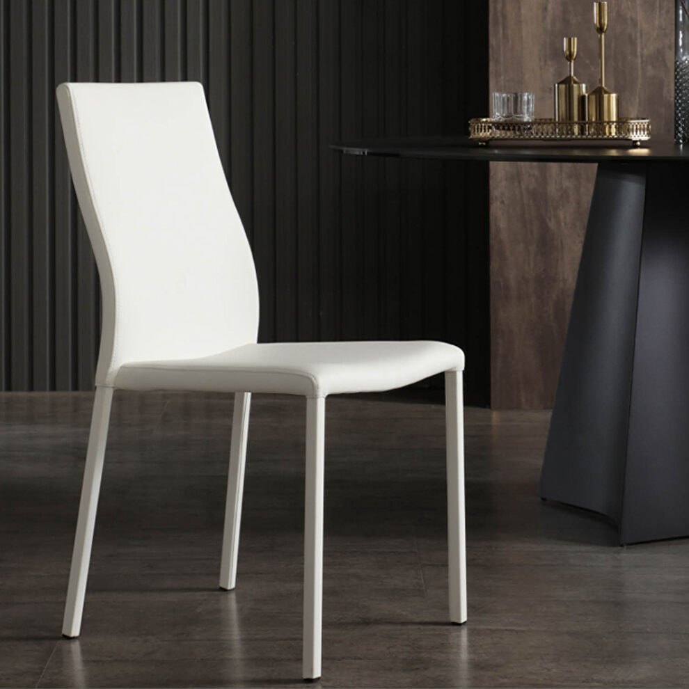 Ellie dining chair white faux leather by Whiteline 