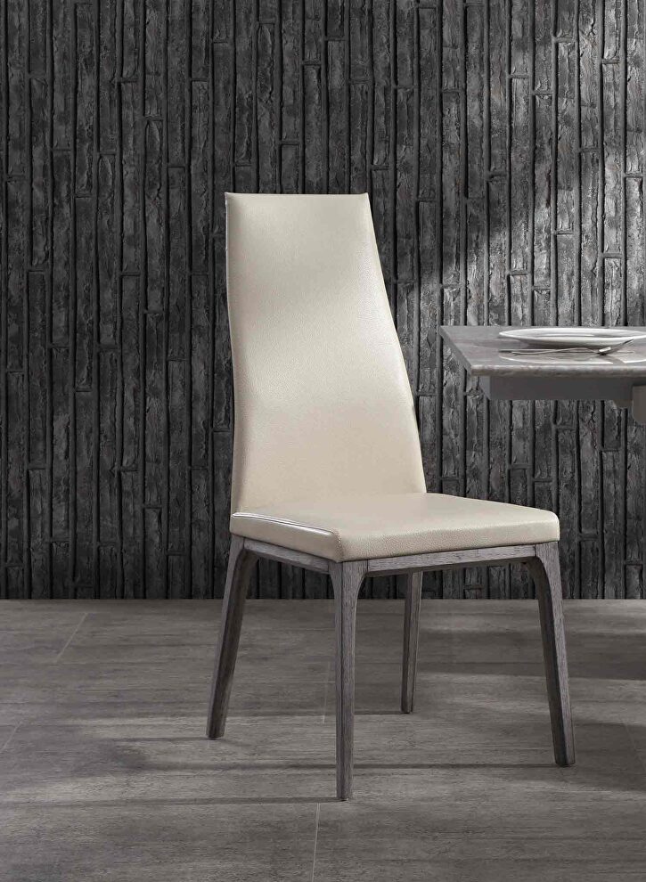 Ricky dining chair, taupe faux leather by Whiteline 