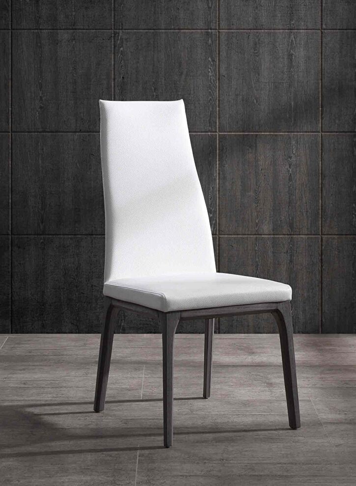 Ricky dining chair, pure white faux leather by Whiteline 