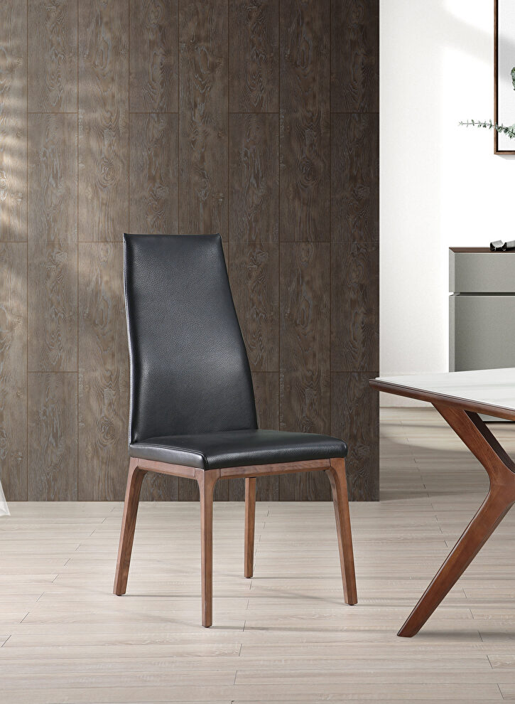 Ricky dining chair black faux leather by Whiteline 