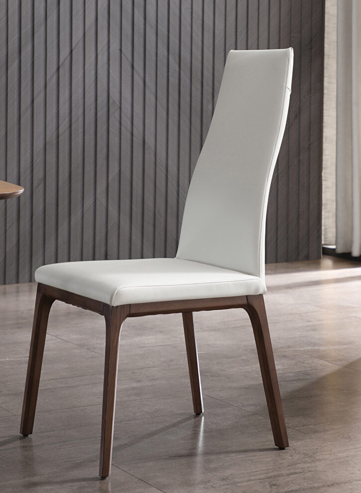 Ricky dining chair white faux leather by Whiteline 