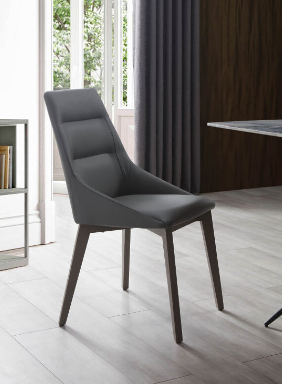 Siena dining chair gray faux leather by Whiteline 