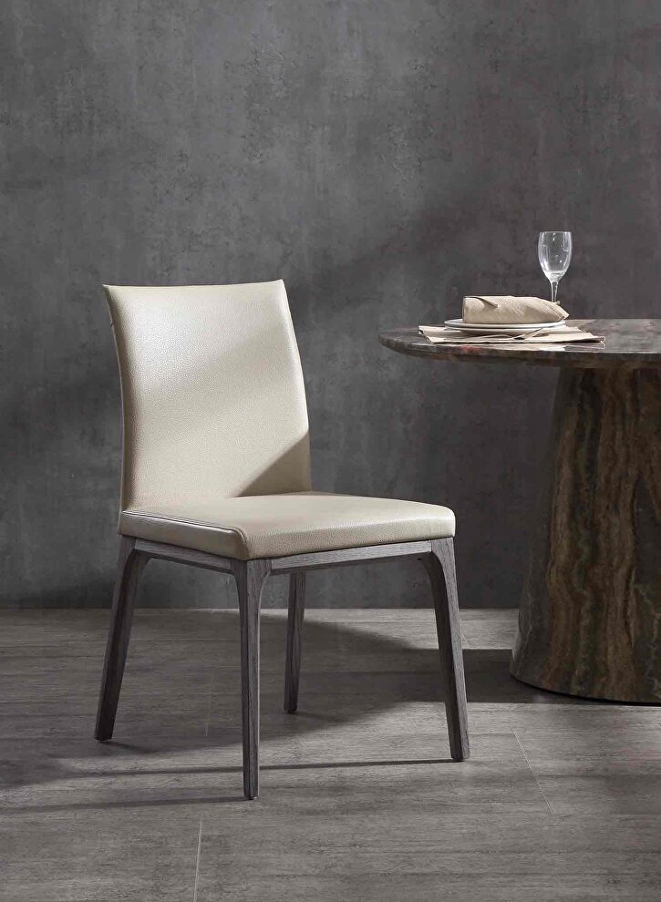 Stella dining chair, taupe faux leather by Whiteline 