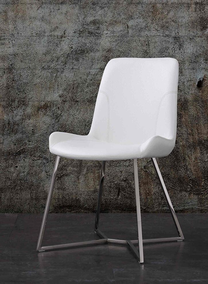 Aileen dining chair white faux leather by Whiteline 