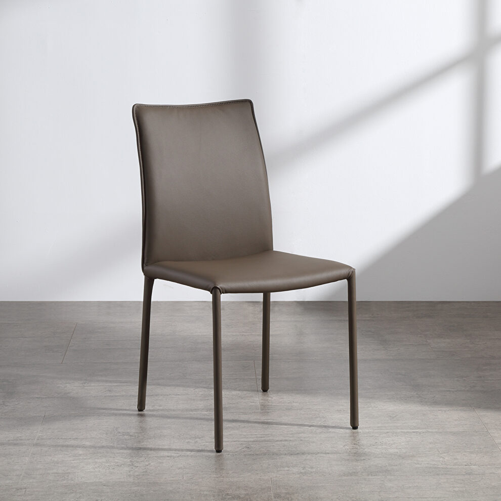 Candance dining chair taupe leather by Whiteline 