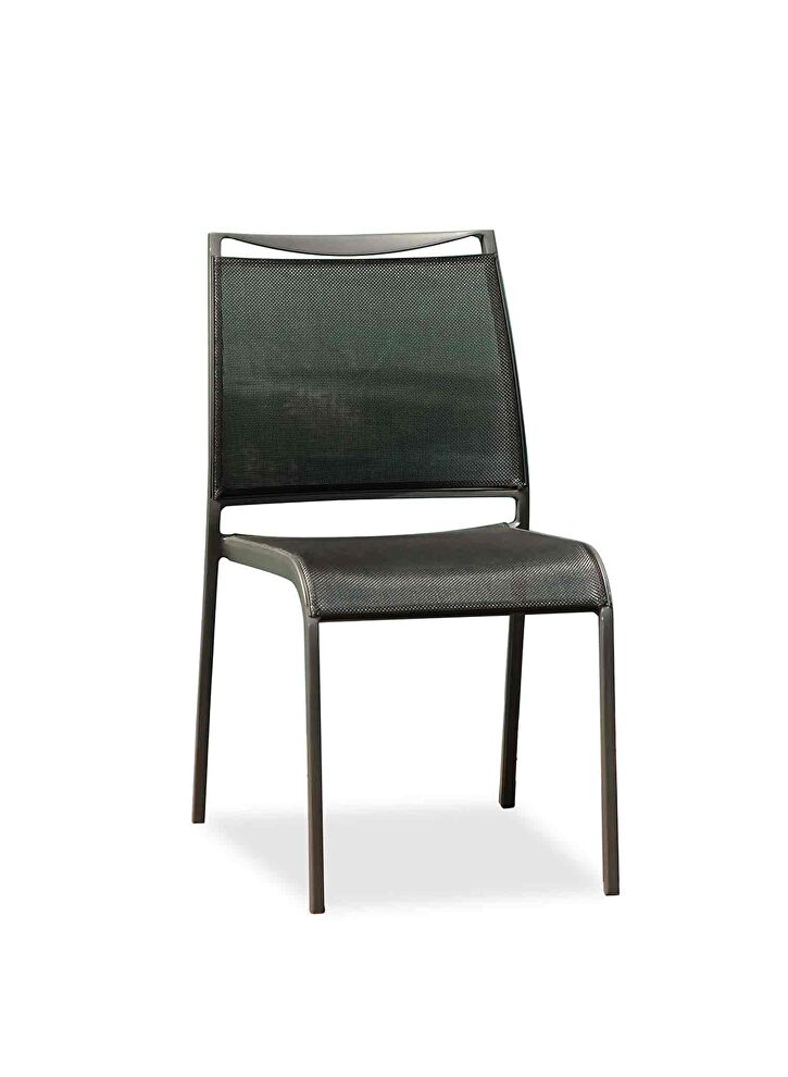 Aloha indoor/outdoor dining chair gray aluminium frame by Whiteline 