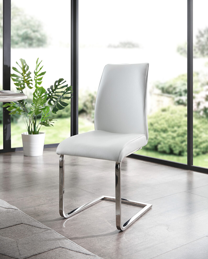 Katrina dining chair white faux leather by Whiteline 