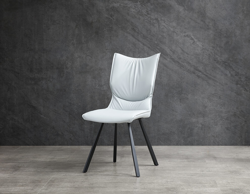 Silvia dining chair, light gray faux leather by Whiteline 