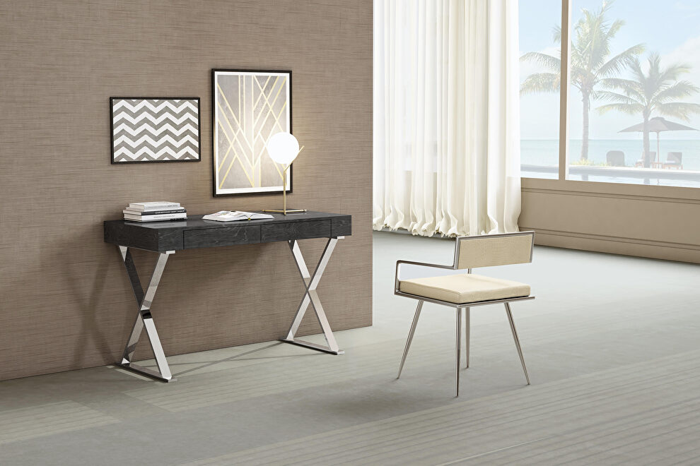 Elm desk large, high gloss gray by Whiteline 