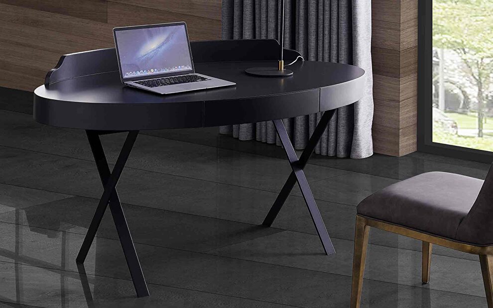 Oliver desk, gray lacquer by Whiteline 