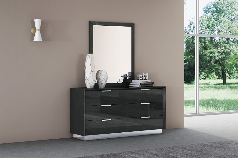 Navi dresser double high gloss gray by Whiteline 