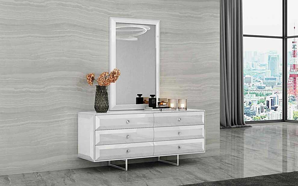 Abrazo dresser, high gloss white by Whiteline 