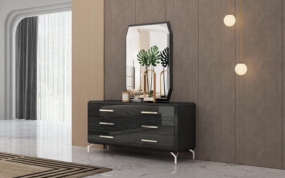 Los angeles double dresser, high gloss gray by Whiteline 