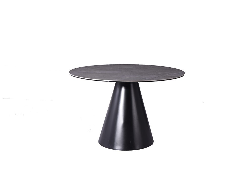 Round dining table, gray ceramic top by Whiteline 