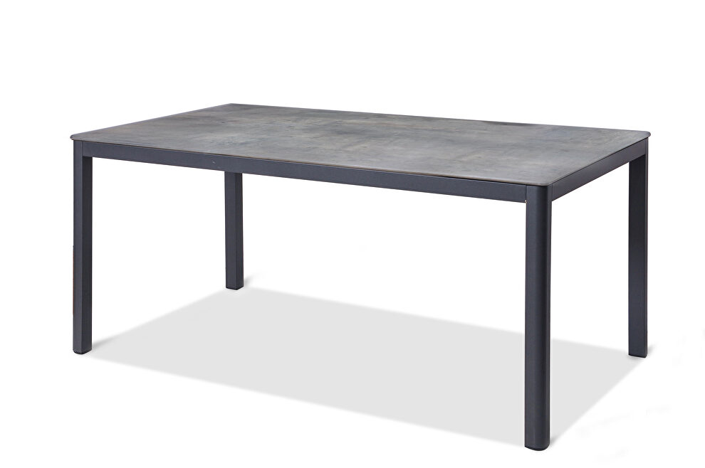 Indoor / outdoor dining table, gray aluminium by Whiteline 
