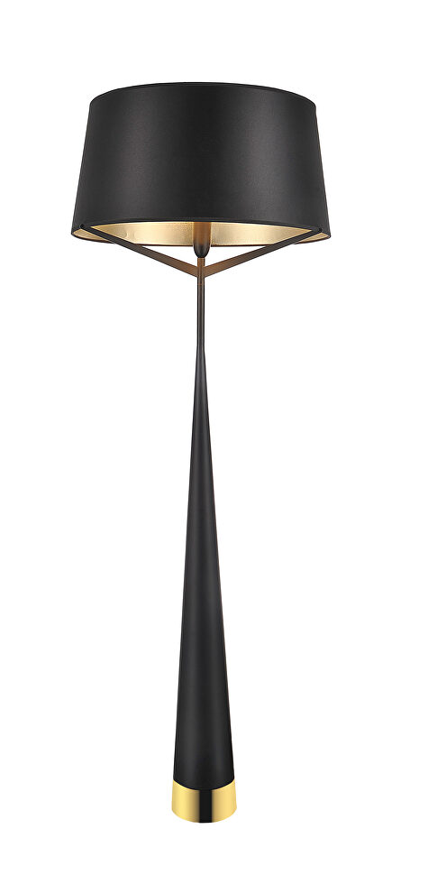 Floor lamp black carbon steel and fabric by Whiteline 