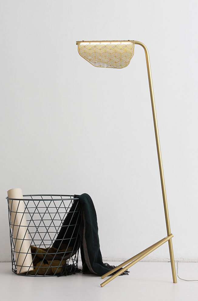 Floor lamp golden carbon steel by Whiteline 