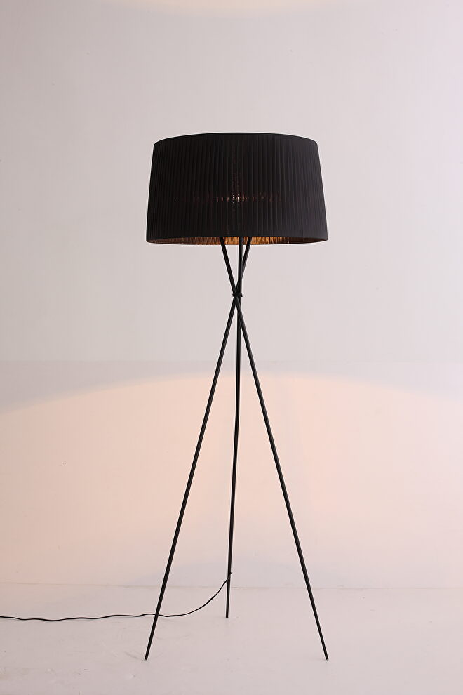 Floor lamp black carbon steel and fabric by Whiteline 