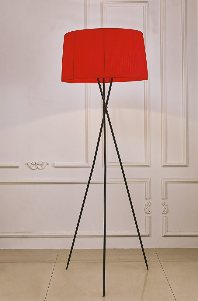 Paige floor lamp red carbon steel and fabric by Whiteline 