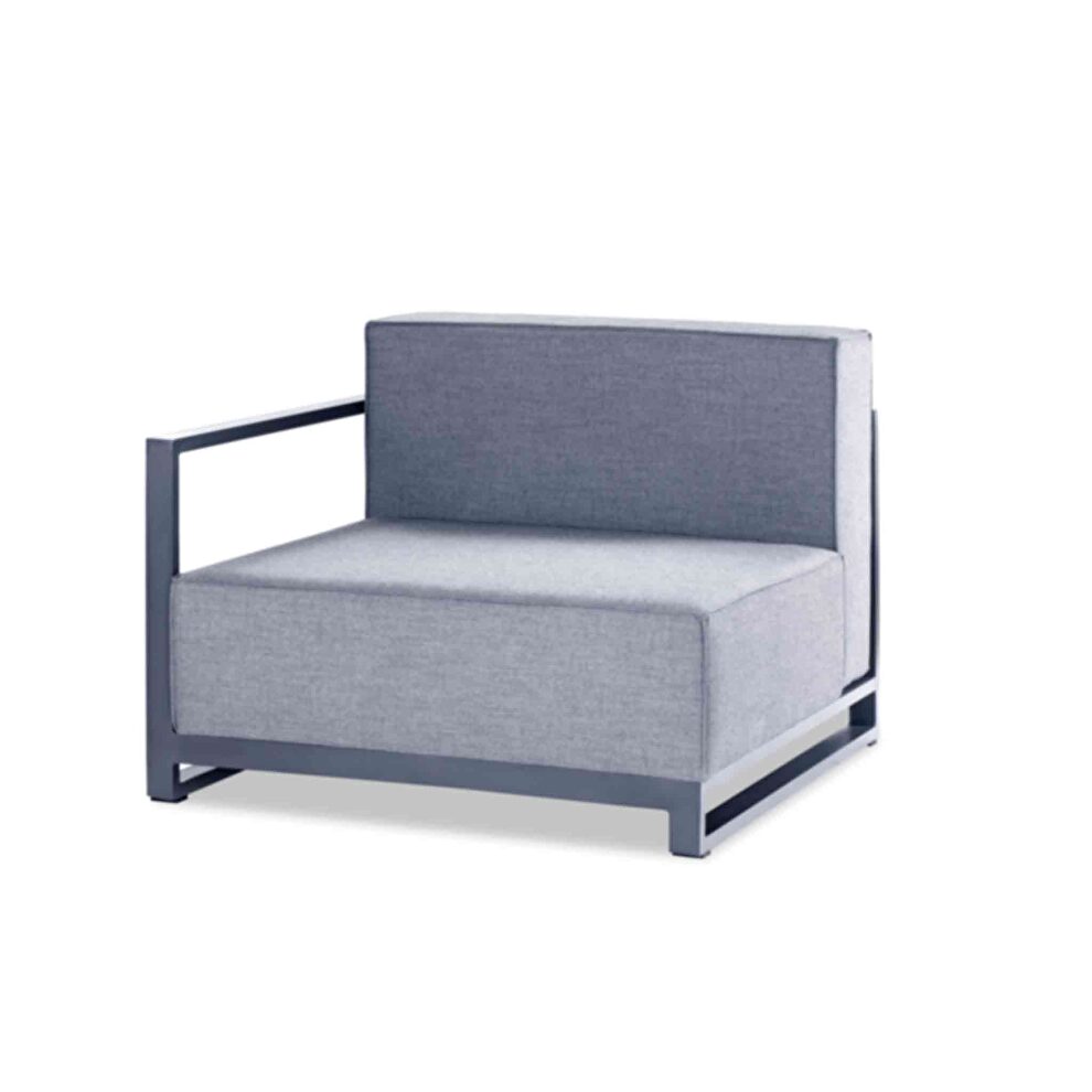 Indoor/outdoor modular chair left arm gray by Whiteline 