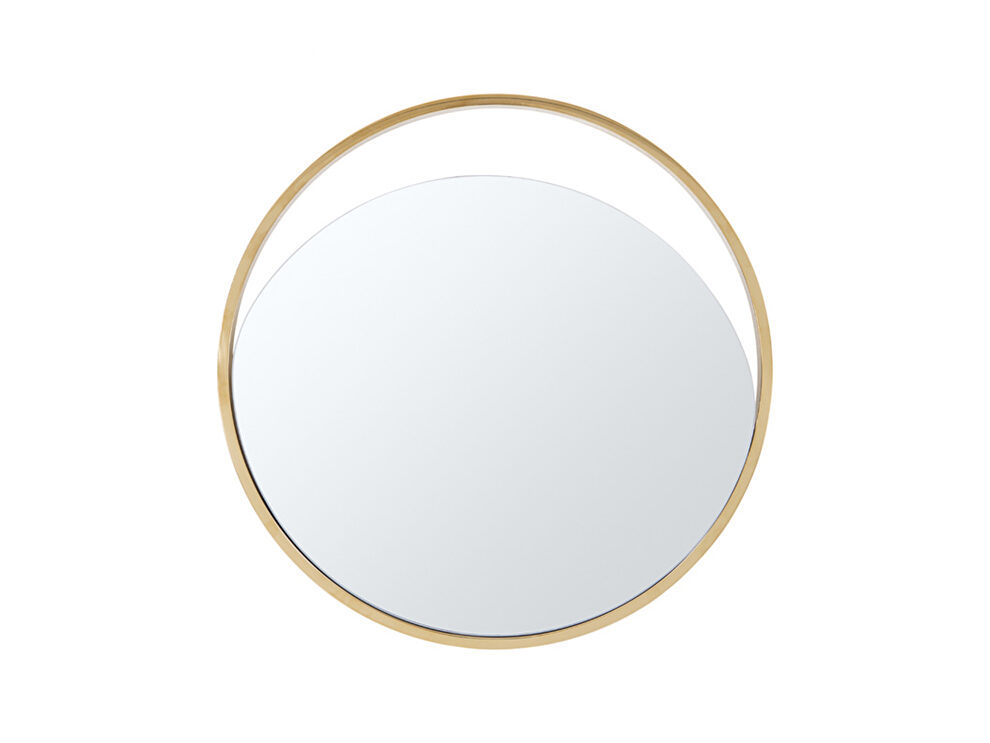 Medium round  mirror in matte black and gold by Whiteline 