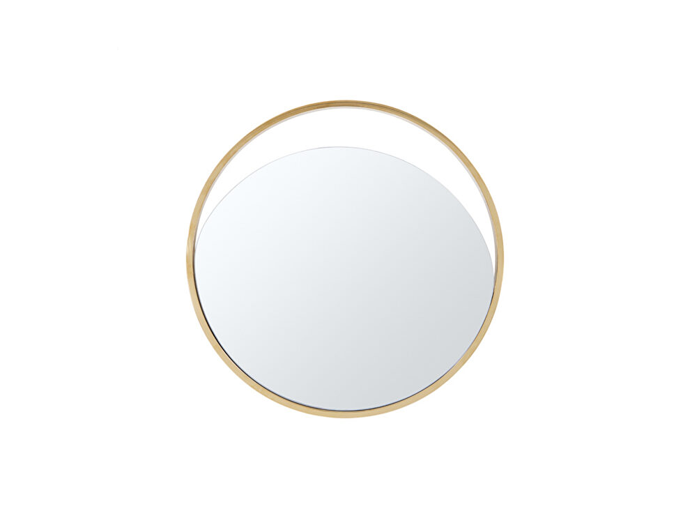 Small round  mirror in matte black and gold by Whiteline 