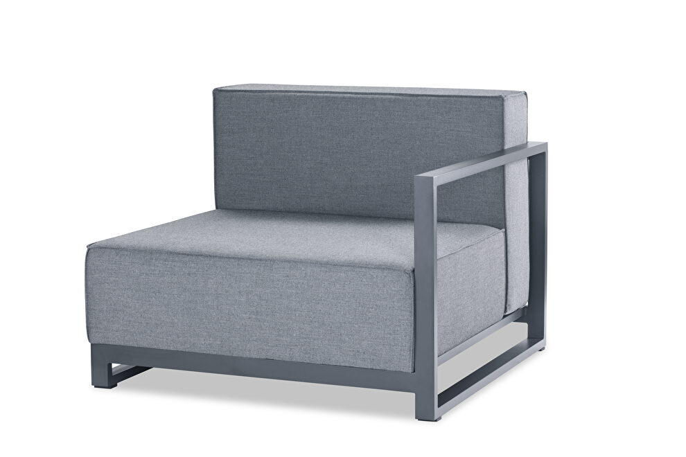 Indoor/outdoor modular right arm chair gray by Whiteline 