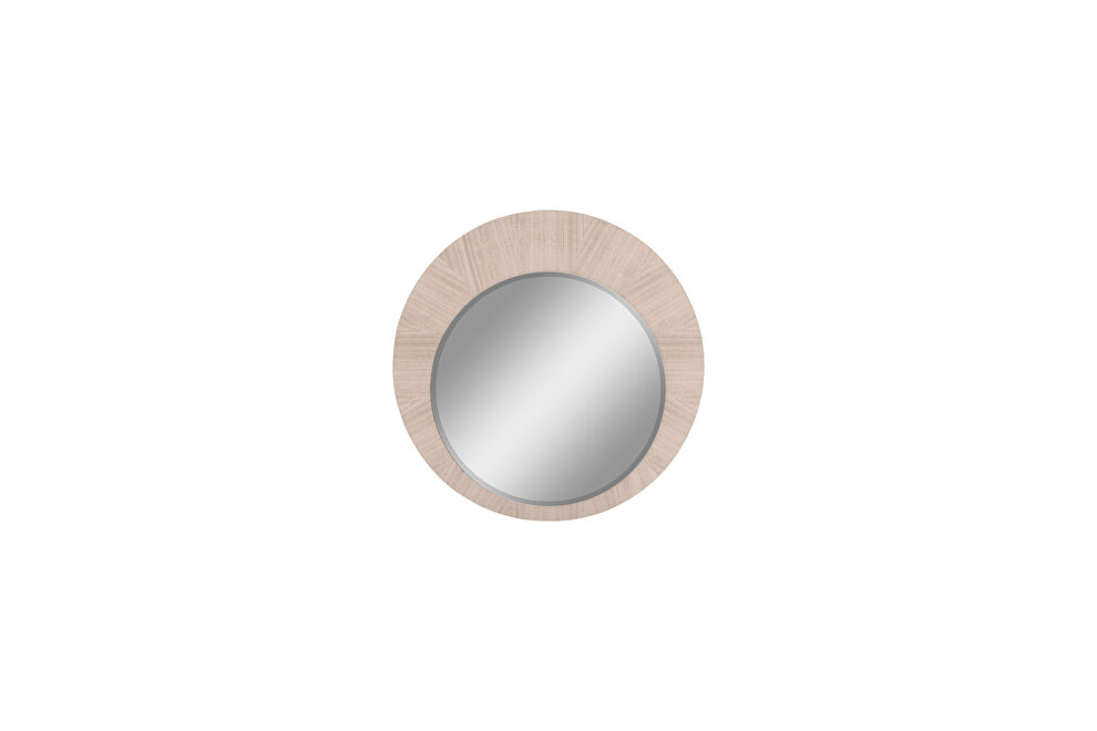 High gloss beige round mirror by Whiteline 