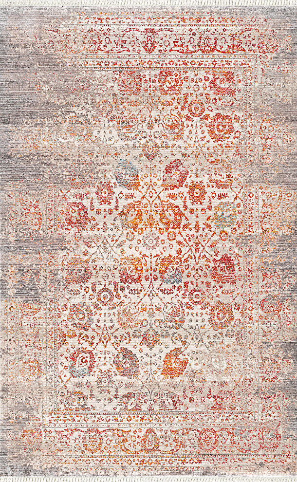 Decorative polyester ornate rug in multicolor finish by Whiteline 