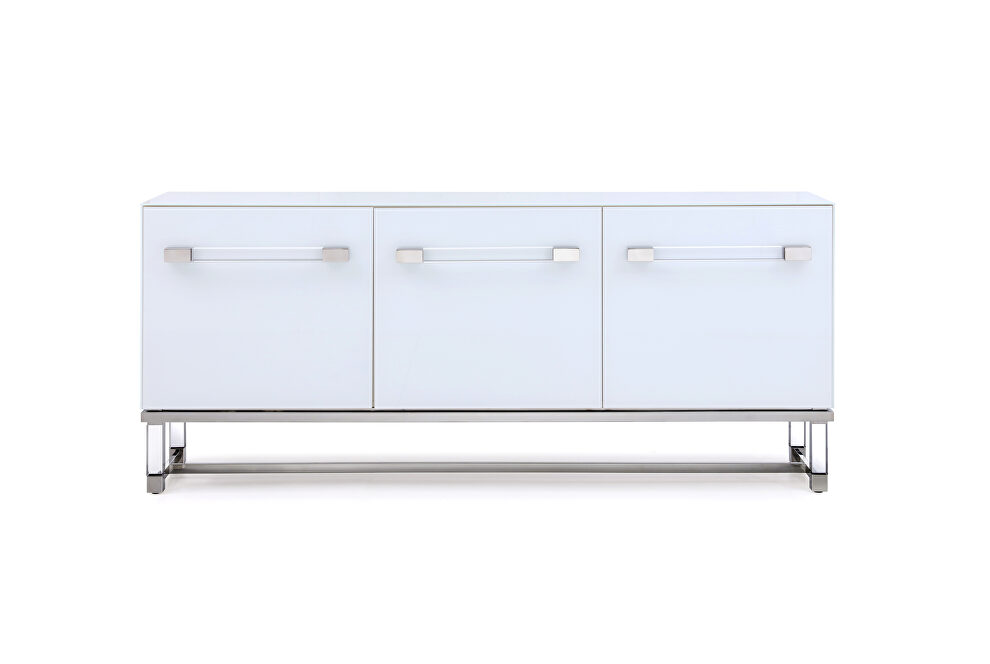 Buffet high gloss white crystal glass by Whiteline 