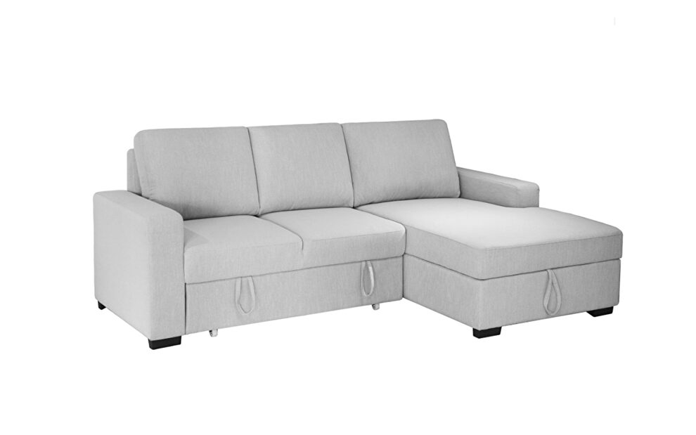 Dark gray fabric upholstery right chaise sectional sofa by Whiteline 