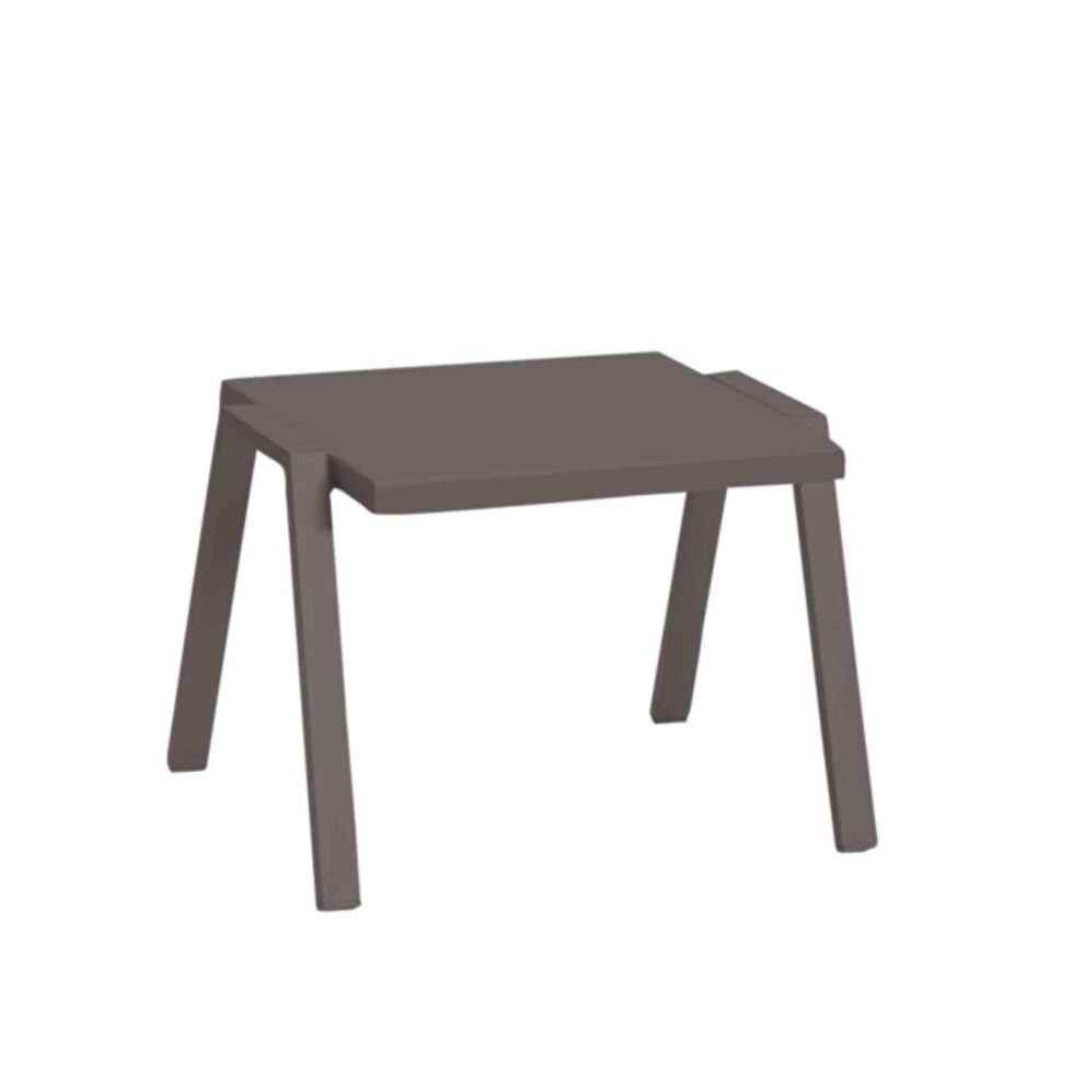 Indoor/outdoor side table taupe aluminum powdercoating finish by Whiteline 
