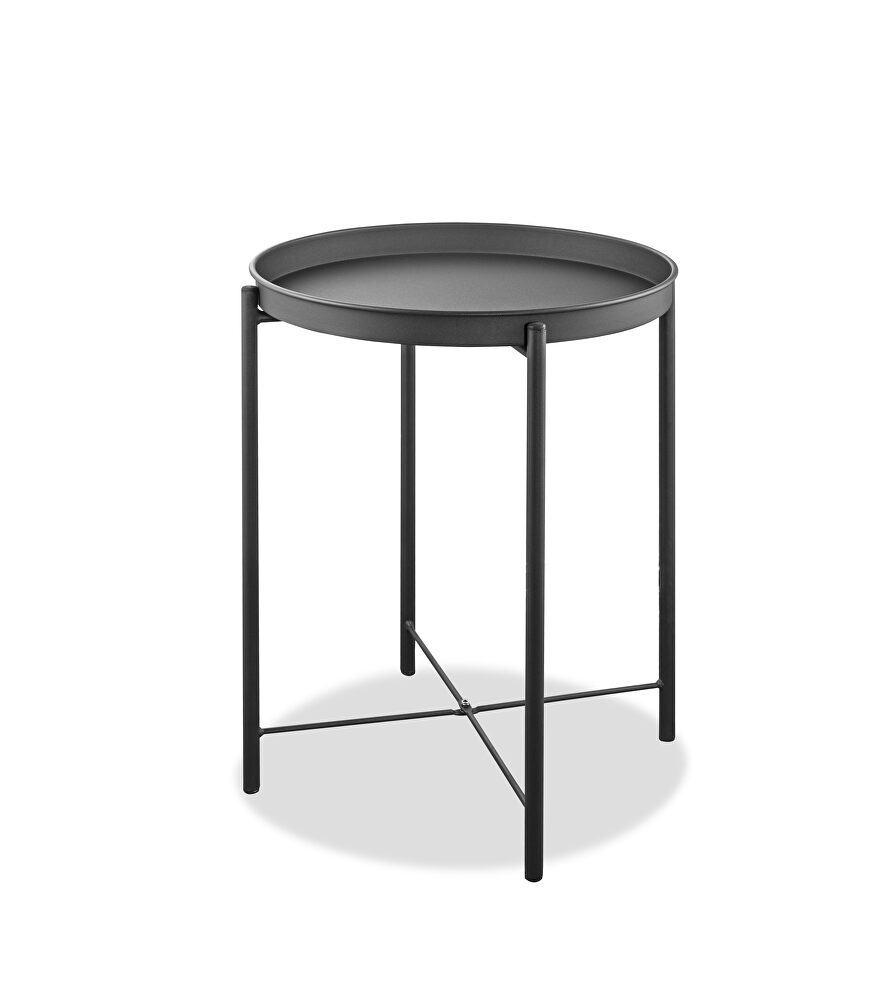 Indoor/outdoor steel side table  powder-coating finish by Whiteline 