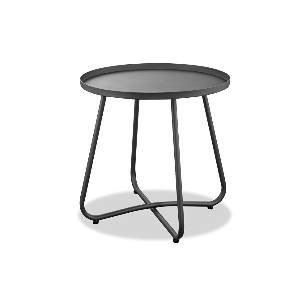 Indoor/outdoor steel side table powder-coating without handles by Whiteline 