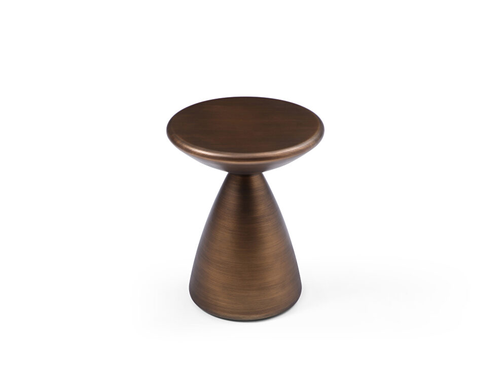 Brushed bronze metal structure side table by Whiteline 