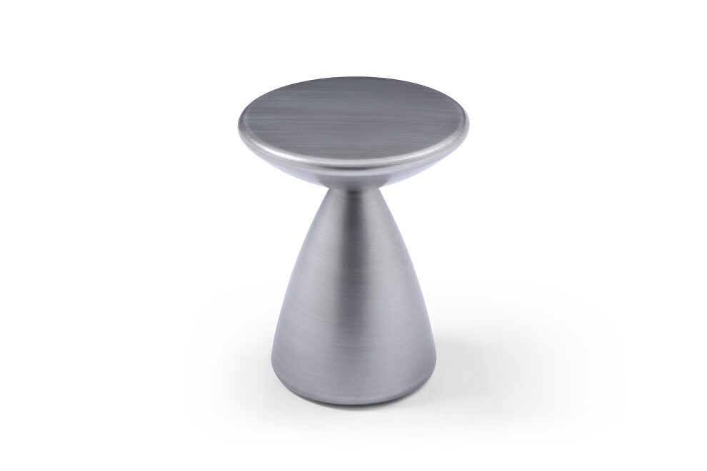 Brushed silver metal structure side table by Whiteline 
