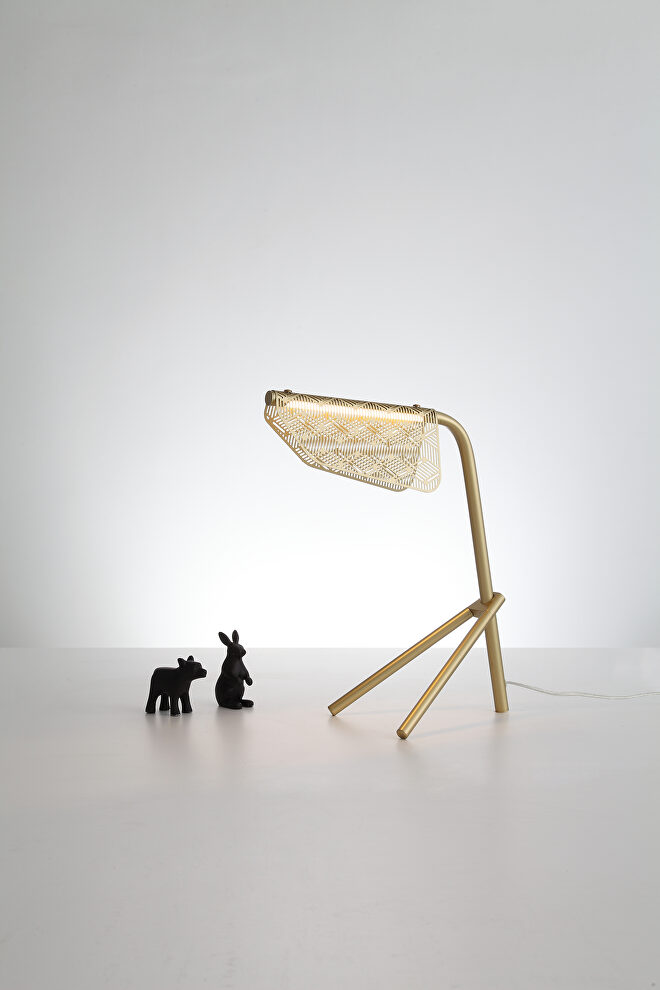 Table lamp golden carbon steel by Whiteline 